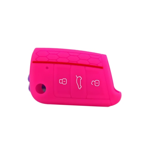 

New High Quality Honeycomb Red-line Car Environmental Silicone Key Fob Protector Cover Case for VW Golf7