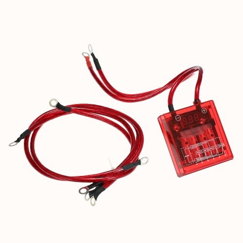 Car Digital Voltage Stabilizer Universal 12V Electric Voltage Regulator Rectifier with Earth Ground Cables and Mounting Hardware Kit 