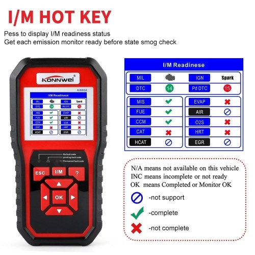 KONNWEI OBDII Scanner Code Reader (KW850) Professional OBDII Anto Scanner Car Diagnostic Check Engine Light Scan Tool for All OBDII Cars Since1996 