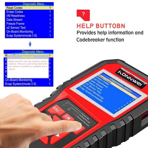 KONNWEI OBDII Scanner Code Reader (KW850) Professional OBDII Anto Scanner Car Diagnostic Check Engine Light Scan Tool for All OBDII Cars Since1996 