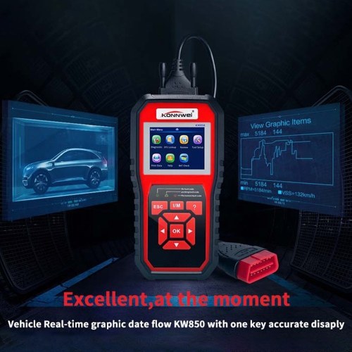 KONNWEI OBDII Scanner Code Reader (KW850) Professional OBDII Anto Scanner Car Diagnostic Check Engine Light Scan Tool for All OBDII Cars Since1996 