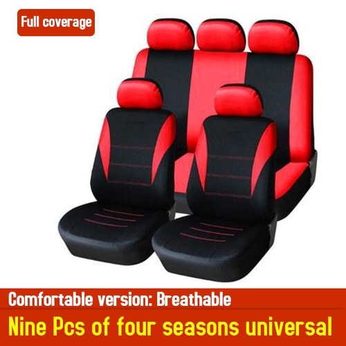 

9 Pcs Car Seat Cover Vehicle Protective Cushion Four Seasons Universal Full Surround Headrest Auto Interior Decoration for Most Car Truck Suv Van Line Style