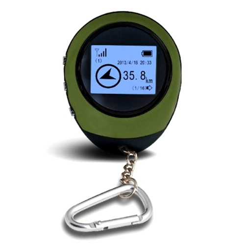 Mini GPS Navigation Receiver Portable Outdoor Location Finder Tracker with Kay Chain USB Rechargeable Tracking Recorder for Outdoor Hiking Traveling Hunting Wild Exploration(Green)