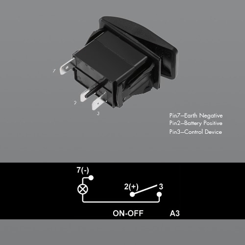 

KKmoon 12-24V Car Van Boat Marine ON-OFF Rocker SPST Switch LED Light 3Pin