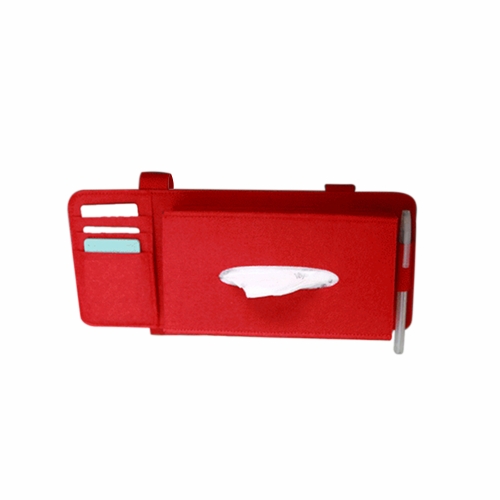 Moda Car Sun Visor Tipo de lã de feltro de suspensão de papel de malha Pouch Card Storage