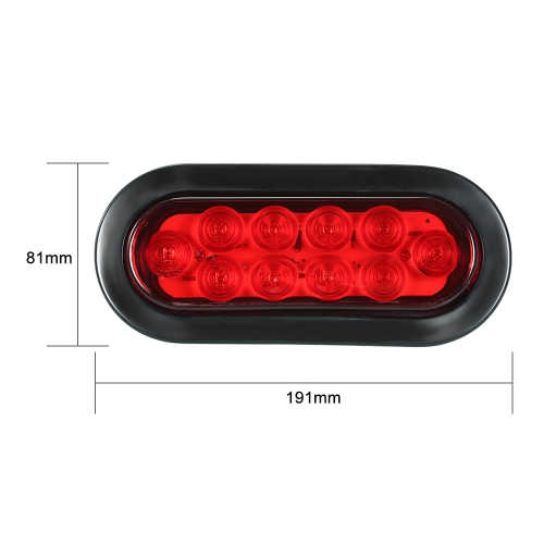

2X Truck Trailer Oval Sealed LED Turn Signal Stop Tail Light Side Marker Lights Red