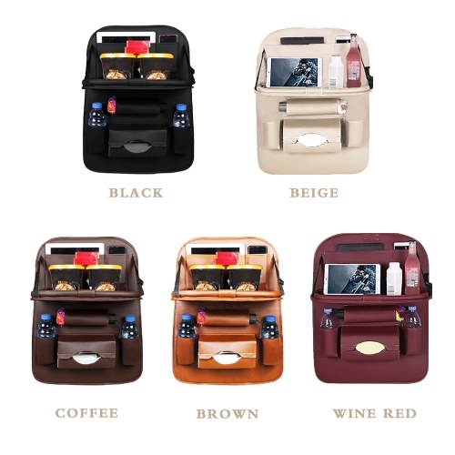 

Car Backseat Organizer PU Leather Auto Back Seat Cushion for Kids