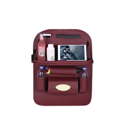

Car Backseat Organizer PU Leather Auto Back Seat Cushion for Kids