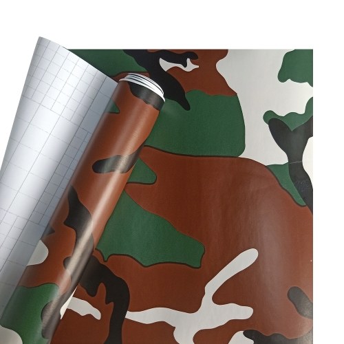 Woodland Camouflage Vinyl Wrap Car Camouflage Color Film Cambia colore Sticker Decal Film Air Release for Car Decorazione fai da te (20 * 152cm)