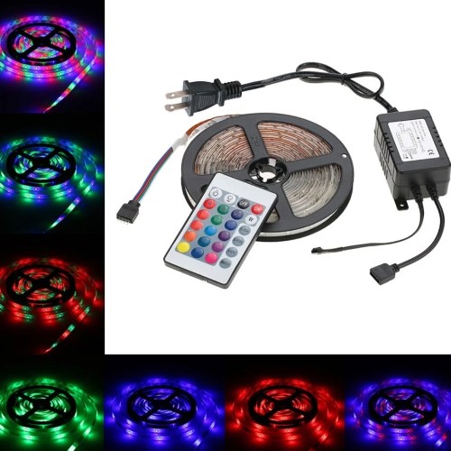 Control remoto multicolor RGB 5M 300 LED SMD Color Flexible LED Tira de luz