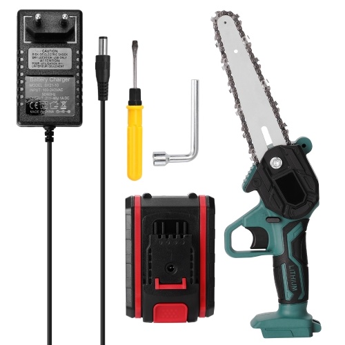 

21V Mini Electric Pruning Saws Rechargeable Small Wood Spliting Chainsaw One-handed Woodworking Tool for Garden Orchard Branch Clip