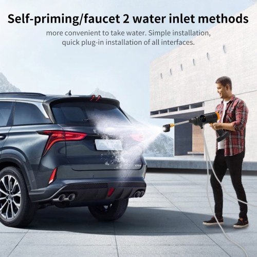 60Bar 150W Cordless High Power Washer Machine with 6 in 1 Spray Rechargeable Battery for Car Fence Floor Cleaning Watering 