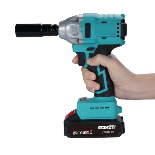 21V Cordless Impact Wrench Kit 600Nm Electric Spanner with 2 PCS 1500mAh Batteries Bits Sockets Power Impact Wrench 