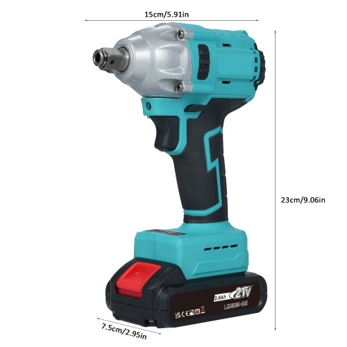21V Cordless Impact Wrench Kit 600Nm Electric Spanner with 2 PCS 1500mAh Batteries Bits Sockets Power Impact Wrench 