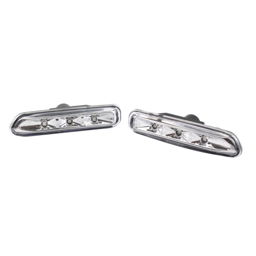 1 par de tira de LED completa Luz de marcador lateral Guardabarros delantero Conjunto de lámpara de señal de giro Reemplazo de par de reemplazo para BMW E46 Blanco