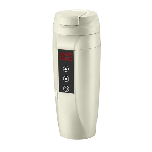 

12V/24V 90W Car Heating Cup Hot Water Electric Kettle Mug Stainless Steel Bottle 450ML with 25-100℃ Temperature Control