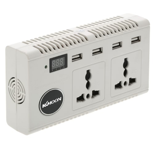 

KKmoon 200W Car Power Inverter DC 12V to AC 220V 50Hz with 4 USB Ports / 2 AC Outlet / Voltage Display