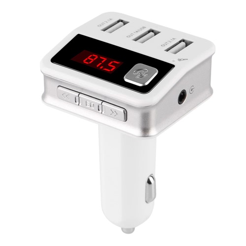 

Bluetooth Car Charger Three-USB-port Charging Hands-Free Calling Professional FM Transmitter for Car Radio Wireless Music Audio Ad