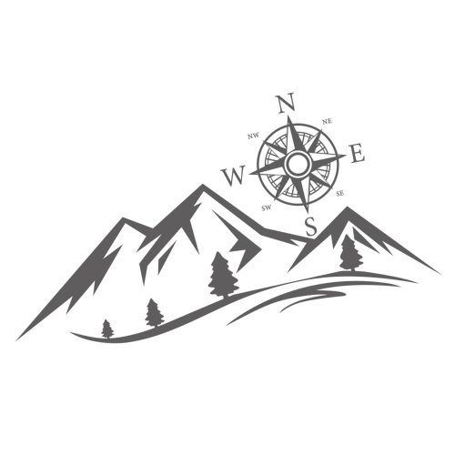 

2PCS Car Sticker Mountains NSWE Compass Navigate Style Car Truck Sticker