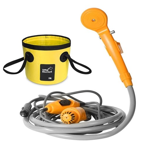 

12.0V Camping Shower Portable Car Shower with A Folding Bucket Outdoor Shower for Washing Car Pet Car Shower