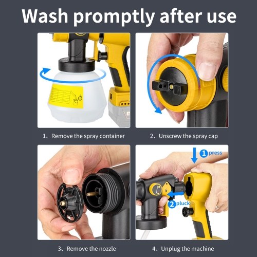 Cordless Paint Sprayer replacement for DEWALT RYOBI 20V Max Battery,Handheld Electric Paint Sprayer with 1000ML Container(Battery NOT Included) 