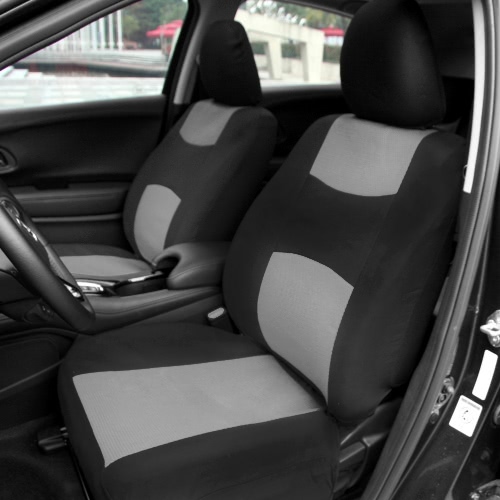 

Universal Car Seat Cover Set 10Pcs Seat Covers Front Seat Back Seat Headrest Cover Mesh Black and Gray/Red