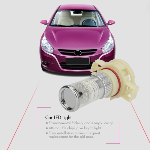 

2 X H16 3014 48-SMD Car LED Bulb Fog Light Lamp DRL Replacement Red Amber 570LM