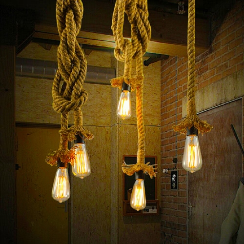 

Lixada 150cm Rope Pendant Ceiling Light