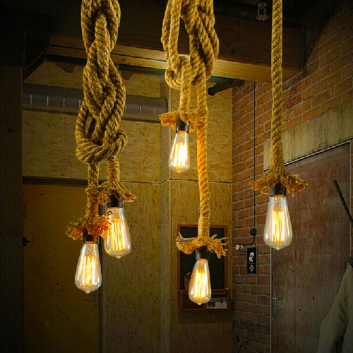 Lixada Rope Pendant Ceiling Light