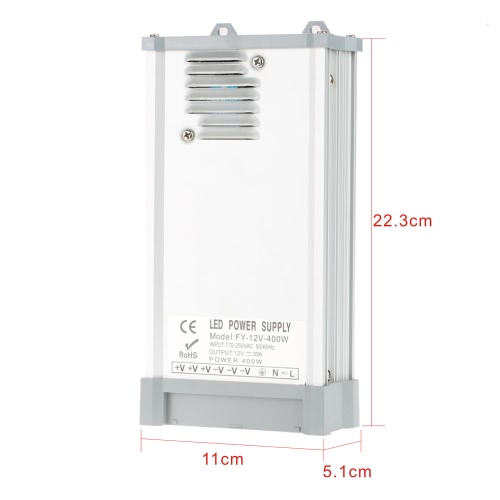 

AC170-250V To DC12V 400W 33.3A LED Driver Power Supply Adapter Transformer Switch for LED Strip Billboard