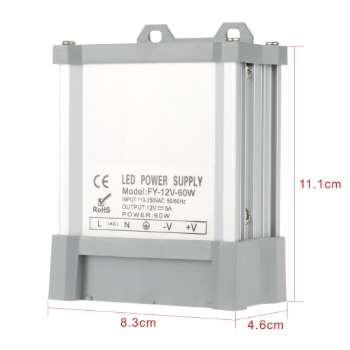 

AC110V-250V Для DC12V 60W 5A LED Driver Power Supply Adapter Transformer переключателя для светодиодных лент