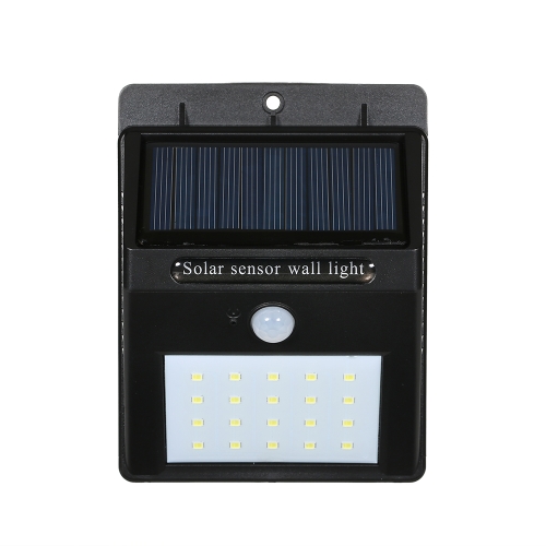 20LEDs Solar-powered recarregável PIR Motion ativado Wall Light