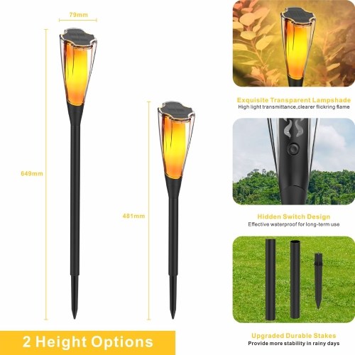 Solar Powered Lawn Lamp Outdoor Pathway Light Landscape Decorative Garden Lights 