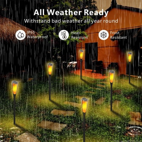 Solar Powered Lawn Lamp Outdoor Pathway Light Landscape Decorative Garden Lights 