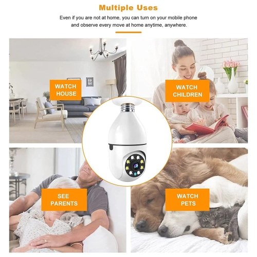 

Лампочка Безопасные камеры 2K 720P для дома на открытом воздухе Wi-Fi IP-камера наблюдения ночного видения с разъемом E27