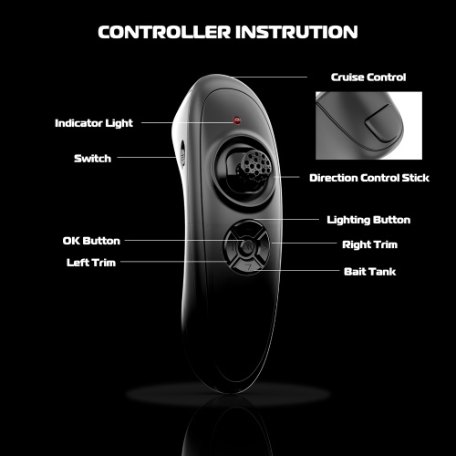 Fishing Bait Boat 500m Remote Control Bait Boat Dual Motor Fish Finder 2KG Loading 18000mAh Battery Support Automatic Cruise/Route Correction with Night Light Turn Signal 