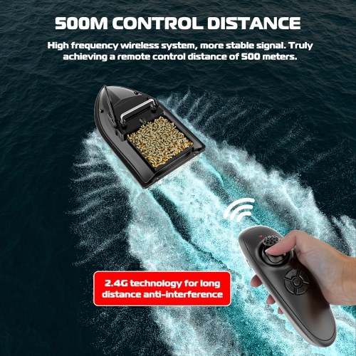 Fishing Bait Boat 500m Remote Control Bait Boat Dual Motor Fish Finder 2KG Loading 18000mAh Battery Support Automatic Cruise/Route Correction with Night Light Turn Signal 