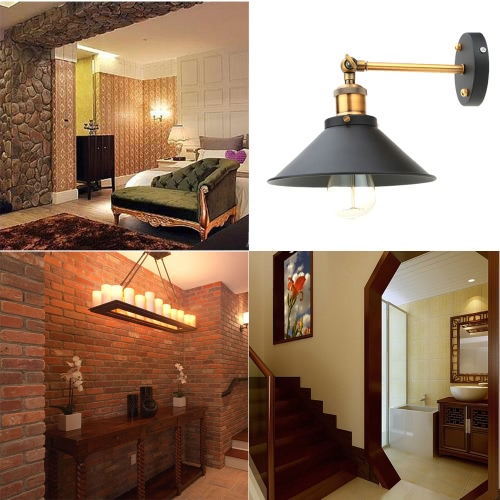 Lixada verstellbare Kopf Mauer Wandlampen rustikal Land Wand Lampen Retro Metall montiert Wand Schlafzimmer Stair Spiegel Lampen E27