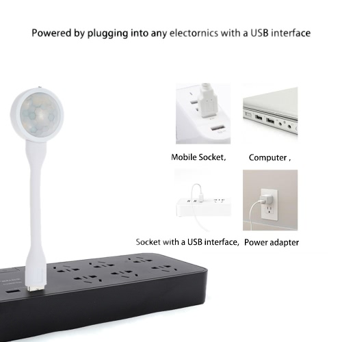 

LED PIR датчик USB интерфейс свет 4 светодиодов 0,1 Вт 22-26LM спальня путь стол ванной лампа внутреннего использования