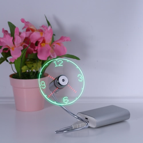 Creative USB LED Mini Clock Fan Night Light