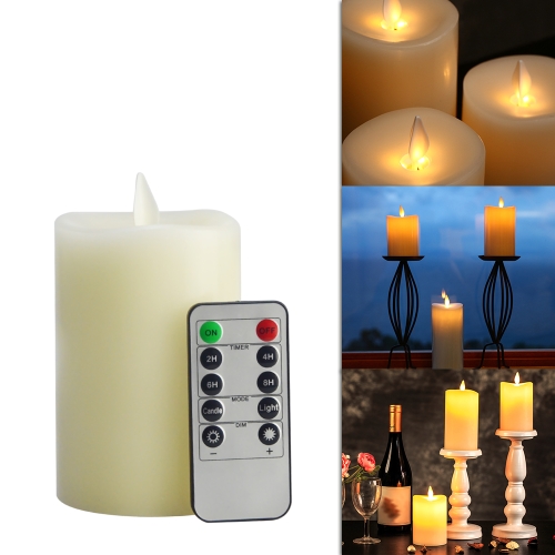 Flameless Electric LED Candle Light Kit Dancing Flickering Dripless Paraffin Wax with Remote Control Dimmable Timer Atmosphere Lamp for Party Xmas Gift Present Decoration