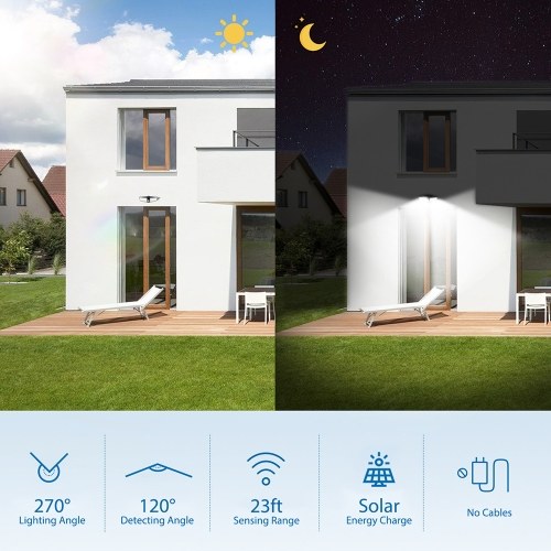 

100 LED Wall Lamp Solar Powered IP65 Motion Sensor