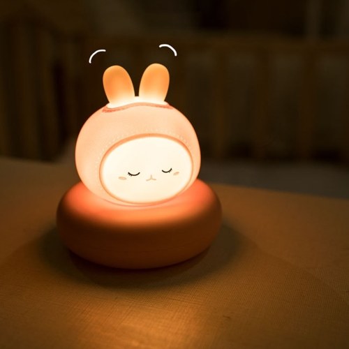 Mini LED flexibles Luz de noche USB recargable Lindo conejo / oso / gato / pato Lámpara de alimentación para bebés Regulable 3 niveles de brillo Lámpara de lectura portátil