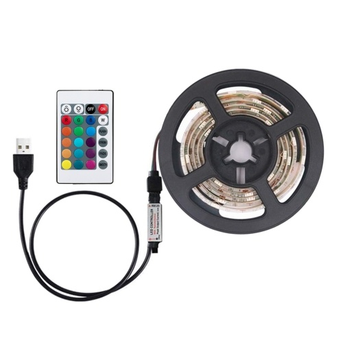 DC5V 6W 1M 60 LEDs RGB Strip Light com controle remoto