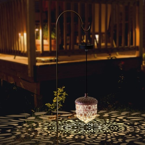 

LTTENY Solar Light Outdoor Hanging Solar Lantern Garden Outdoor Solar Light with Handle Retro Metal Waterproof Patio Yard Pathway Decorative Two packs