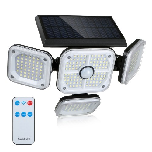 Neoglint 2Pack 231 LEDs Lsolar ao ar livre lâmpada de parede com controle remoto pir sensor de movimento controle de iluminação sensível / 3 diferentes modos de iluminação efeitos / ip65 resistência à água / built-in 1200mAh alta capacidade célula recarregável / design dobrável para pátio quintal jardim casamento