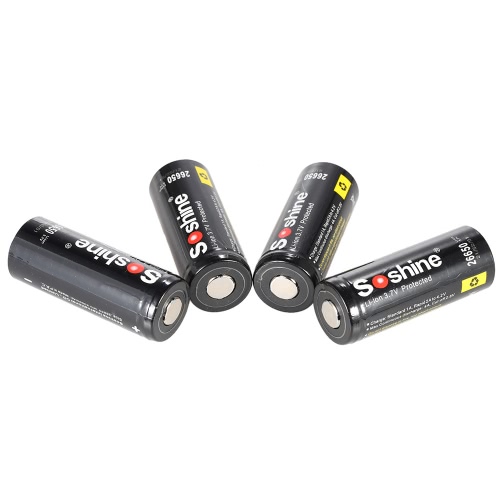 

4pcs/lot Soshine 26650 Rechargeable Li-ion Battery