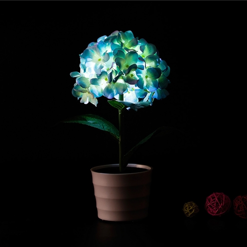 2 LED Flor de Hortensia con Energía Solar LED Luz Noche