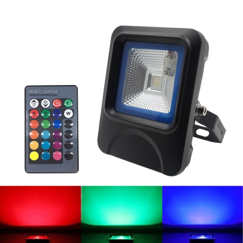 10W RGB LED Flood Light with Remote Control IP66 Waterproof Landscape Lighting Lamp AC85-265V