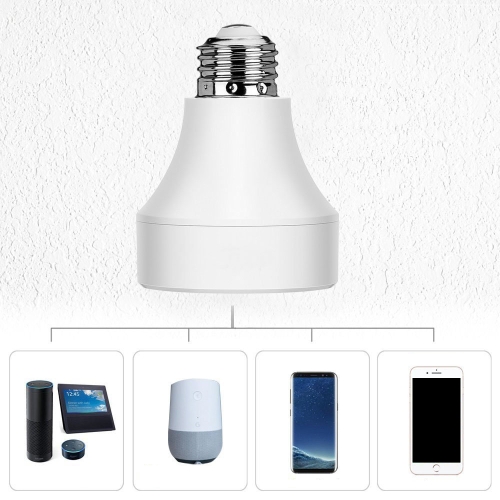 

LED Concepts Wifi Remote Control Lamp Holder Wireless Smart Light Bulb Socket Cap Switch for Lamps Bulbs Base and Fixtures E27